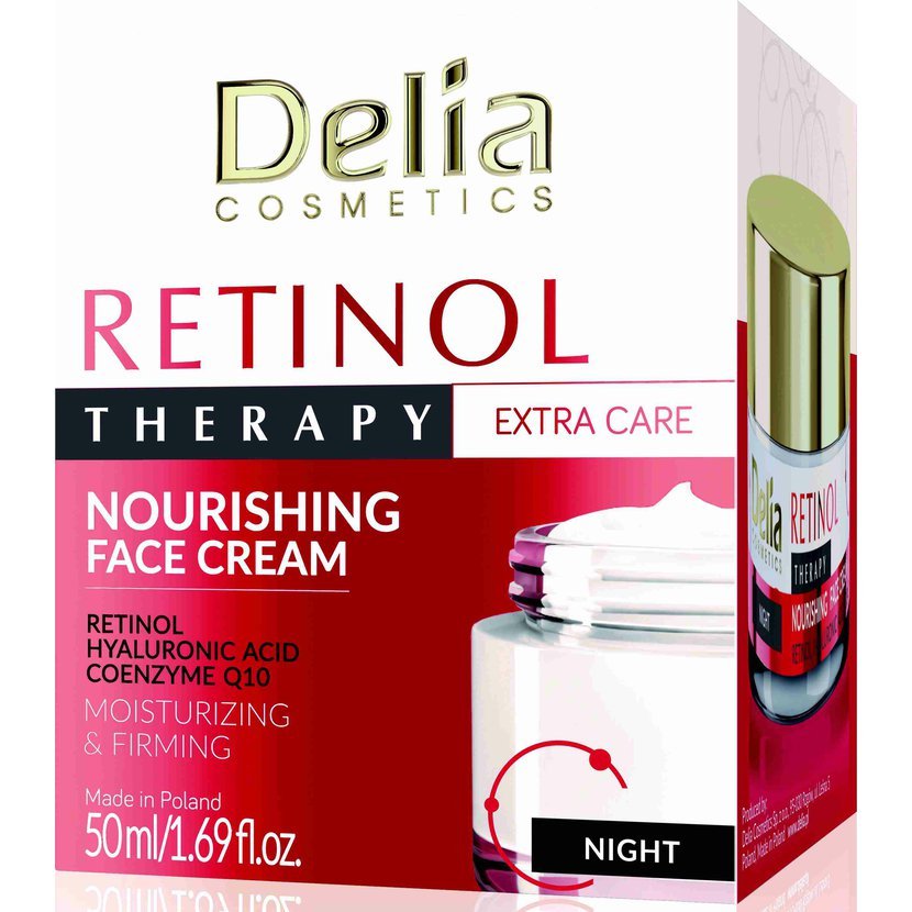 Delia Cosmetics Retinol Therapy Noční Pleťový Krém S Q10 50ml 